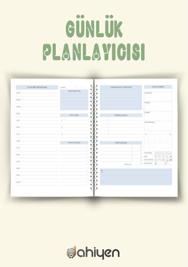 Günlük Planlayıcı | Tarihsiz Ajanda | A5 Boyut